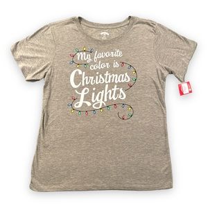 Holiday Time Grey Christmas Tshirt Womens Size Large New With Tags NWT